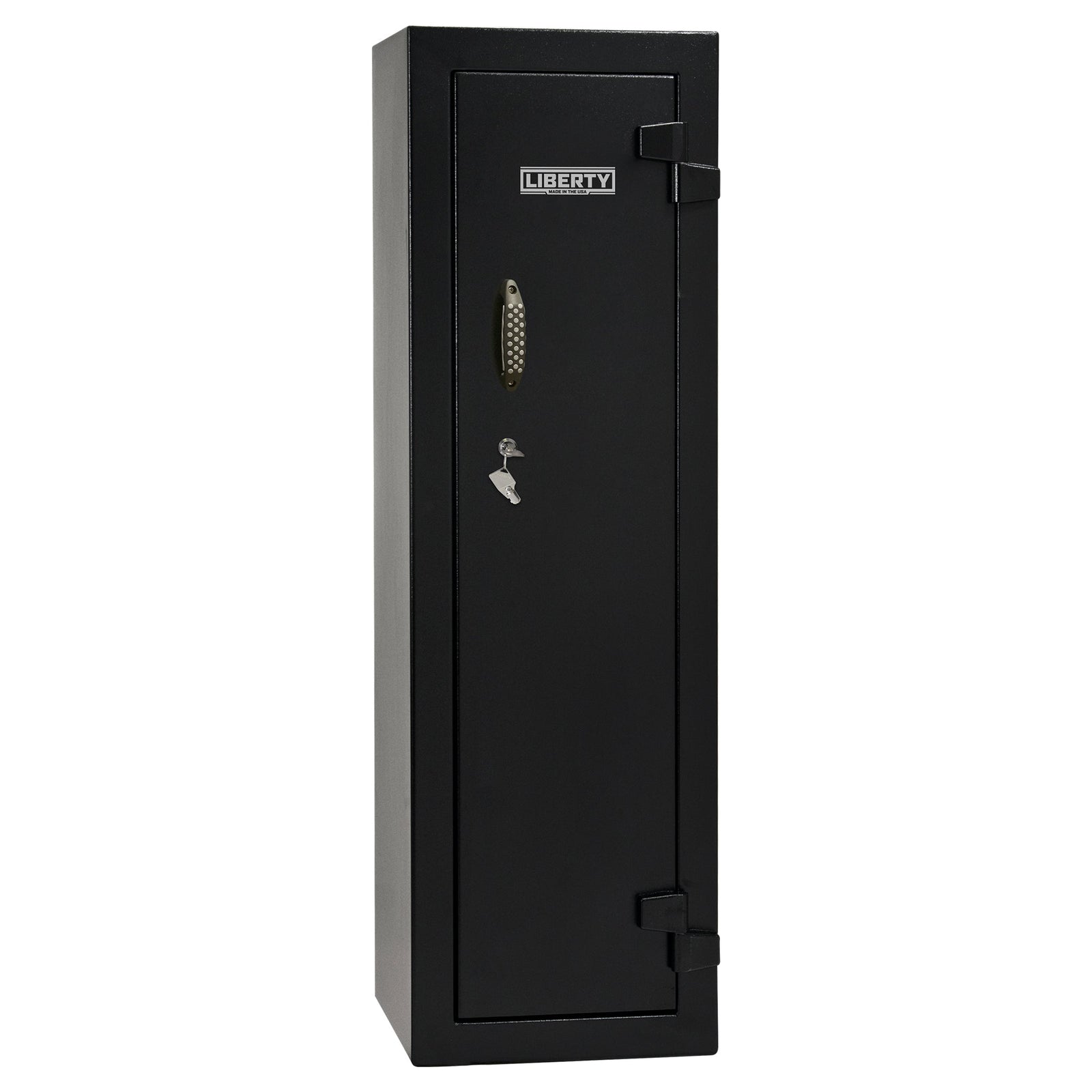 Ammo Cabinet 10 |  Dimensions: 59”(H) x 18”(W) x 16”(D) | 1 (Expandable to 2) Long Guns | Black - closed